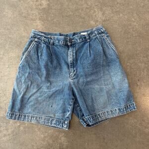 Vintage Y2K Jorts Shorts Denim Blue Street Style Medium Wash Pocket Mid Rise 30
